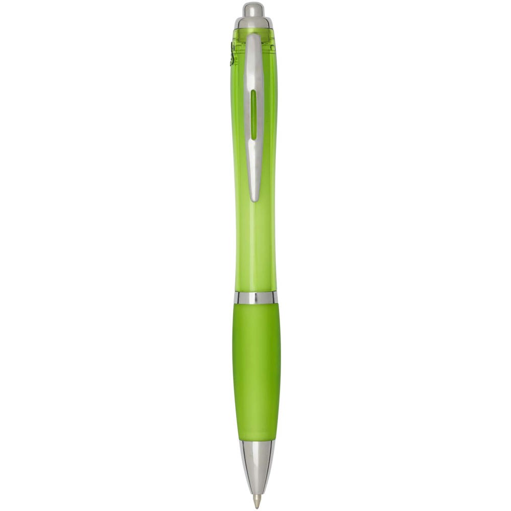 Nash RCS balpen van gerecycled plastic met gekleurde behuizing en grip (zwarte inkt) - lime
