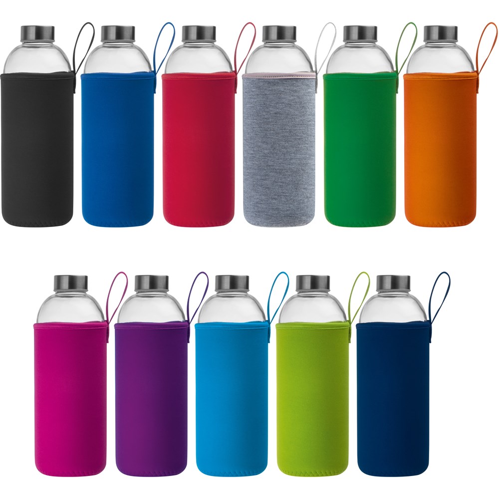 Drinkfles met neopreensleeve en inhoud van 1 liter - voor bedrijven en relatiegeschenken