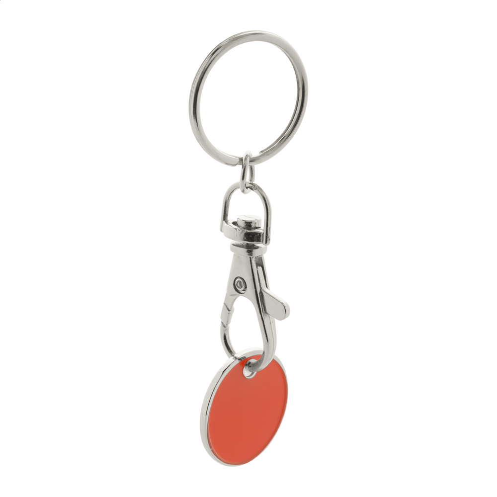 Eurocoin - winkelwagenmuntje sleutelhanger - kopen of bedrukken - Rood