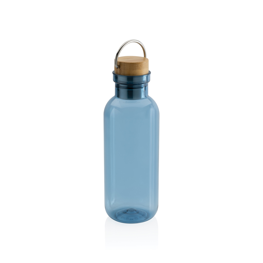 RCS recycled PET fles met bamboe deksel en handvat - kopen of bedrukken - blauw (± PMS 2160 C)