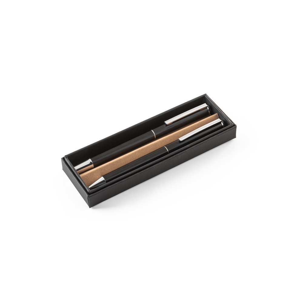 LEAH. Roller en balpen set van aluminium (94% rAL) met clip