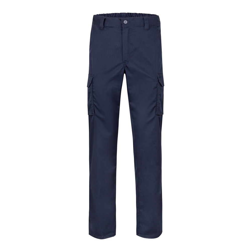VL PAN. Stretch broek met meerdere zakken (290g/m²), van katoen (46%), EME (38%) en polyester (16%) - met logo - Marineblauw