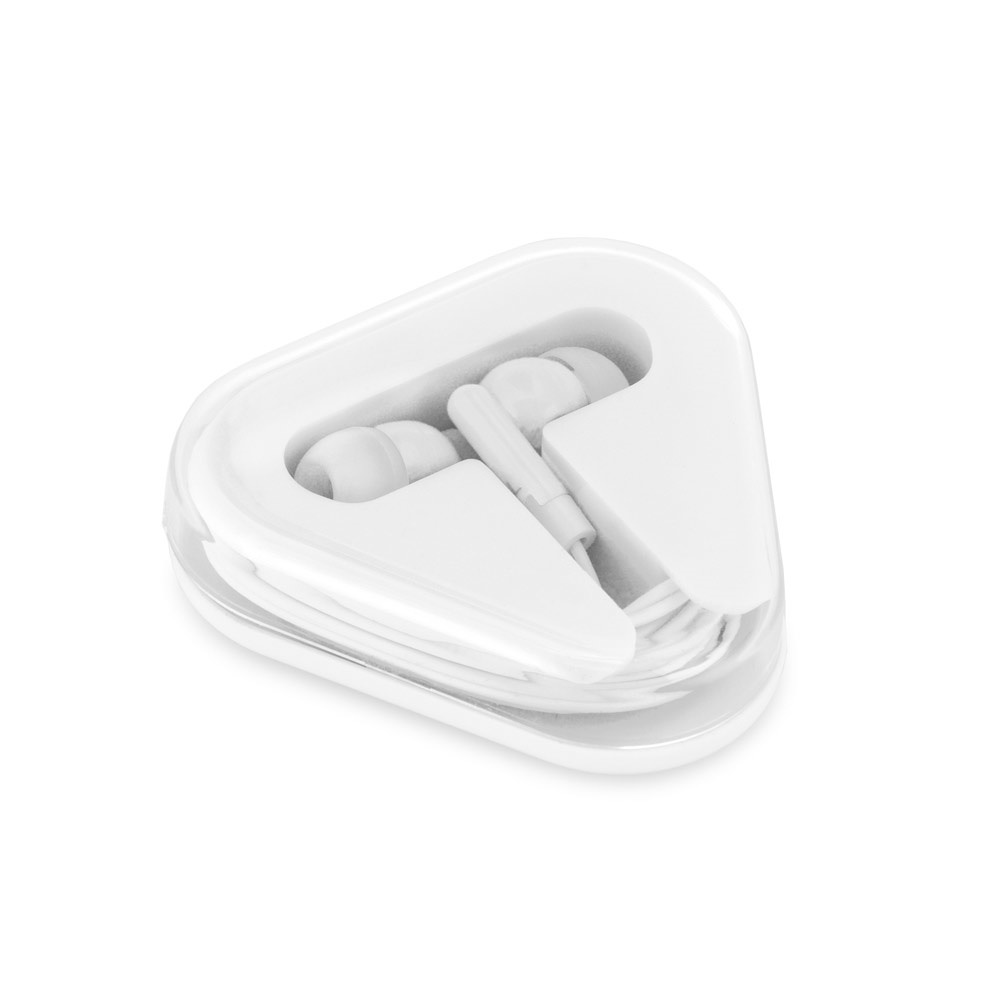 FARADAY. Koptelefoon met 1.25 m ABS-kabel - voor bedrijven en relatiegeschenken - Wit