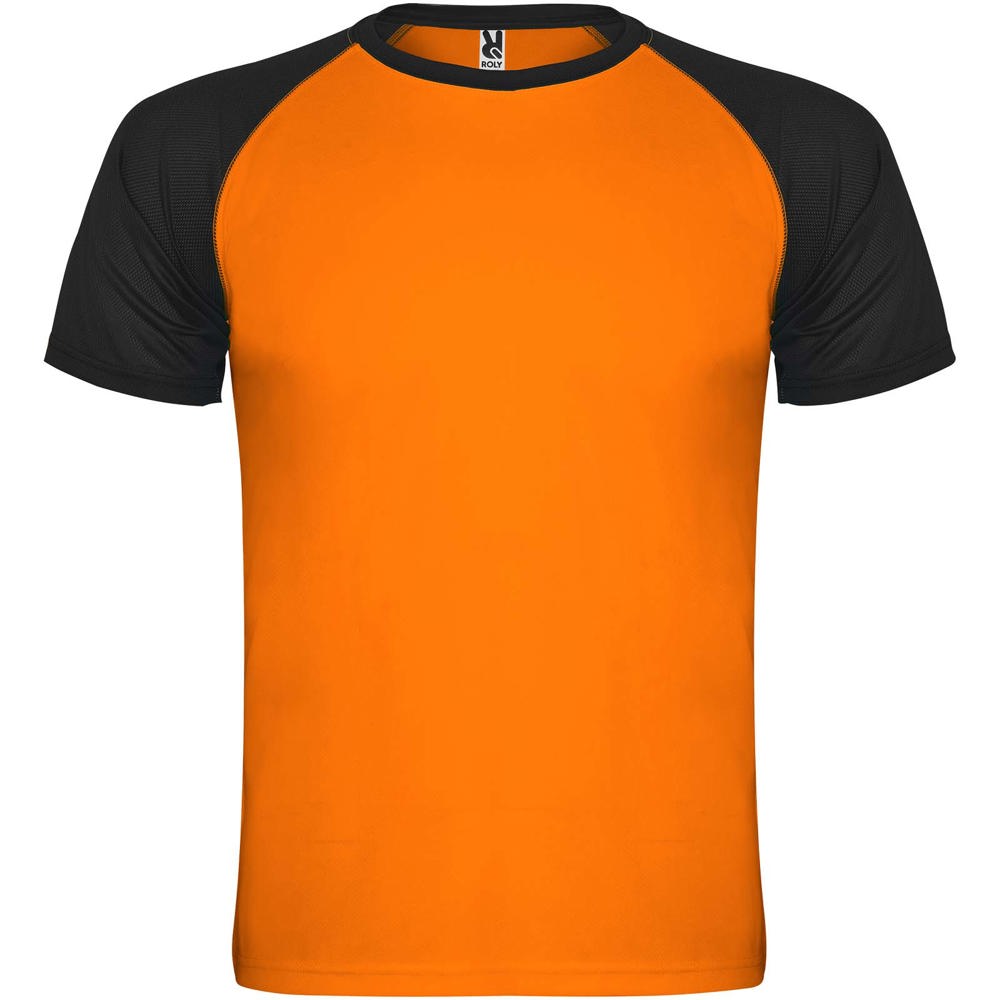 Indianapolis unisex sportshirt met korte mouwen - bedrukt of onbedrukt verkrijgbaar - Fluor oranje, Zwart