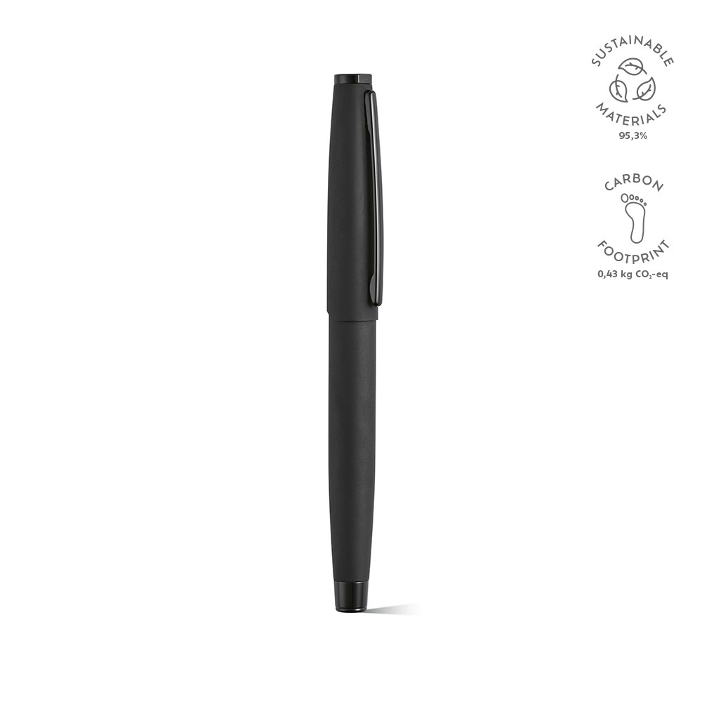 Dreiser pen gerecycled roestvrij staal zwarte inkt - Zwart - voor bedrijven en relatiegeschenken