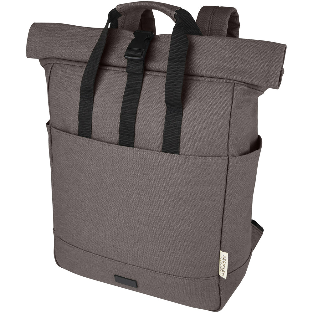 Joey 15 inch GRS gerecyclede canvas rolltop laptoprugzak 15 l - kopen of bedrukken - Grijs