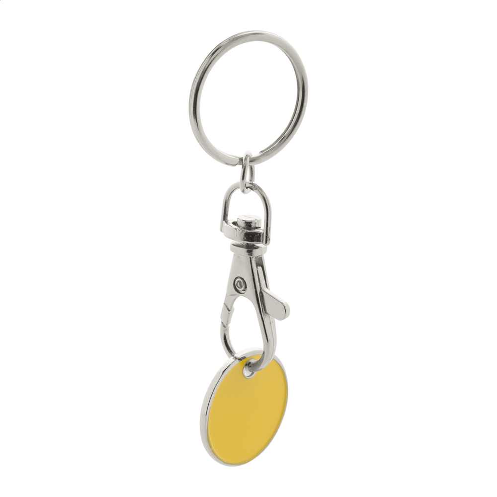 Eurocoin - winkelwagenmuntje sleutelhanger - kopen of bedrukken - Geel