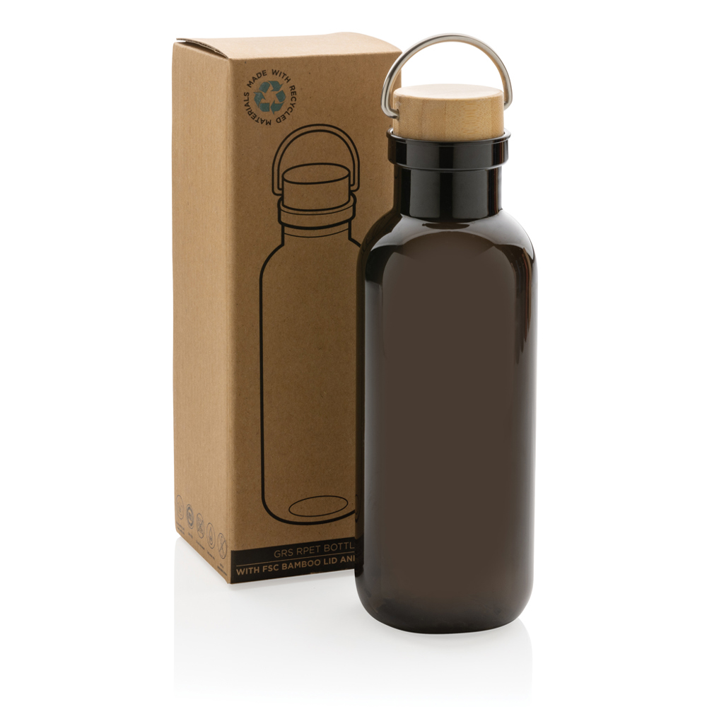RCS recycled PET fles met bamboe deksel en handvat