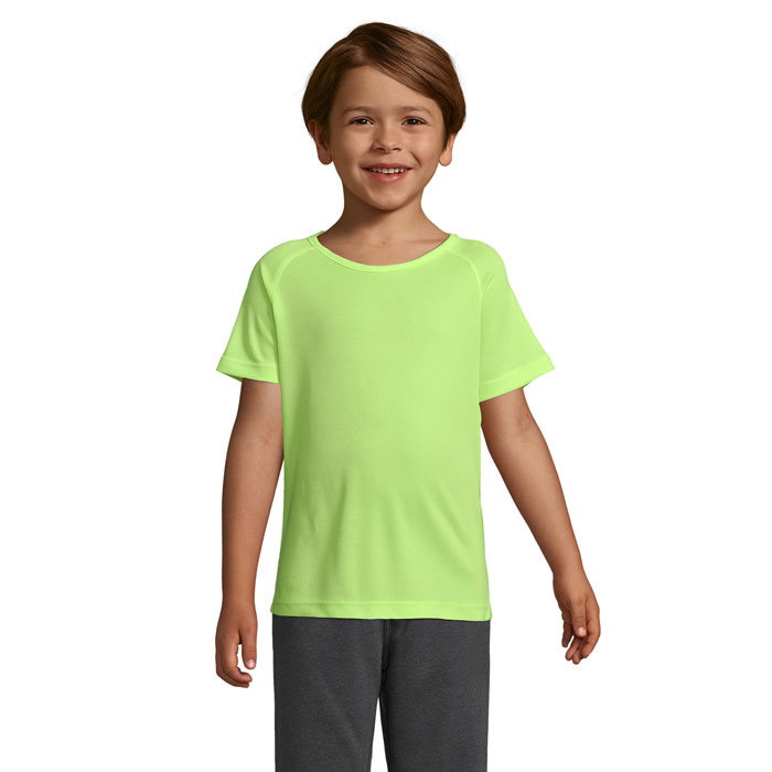 SPORTY KIDS - SPORTY kinder t-shirt 140g - met logo of onbedrukt bestellen - Neon Geel