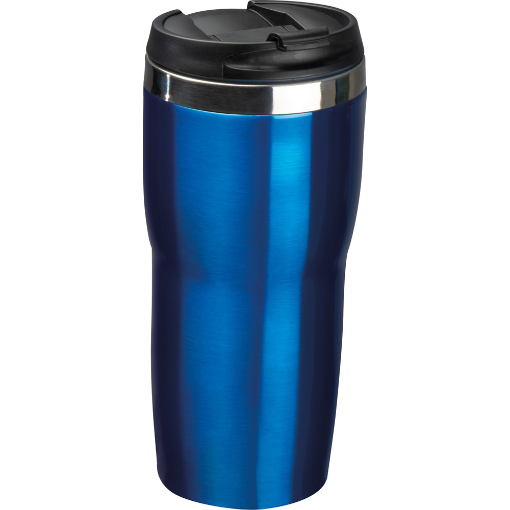 Drinkbeker met een RVS ommanteling, 500 ml - bedrukt of onbedrukt verkrijgbaar - Blauw