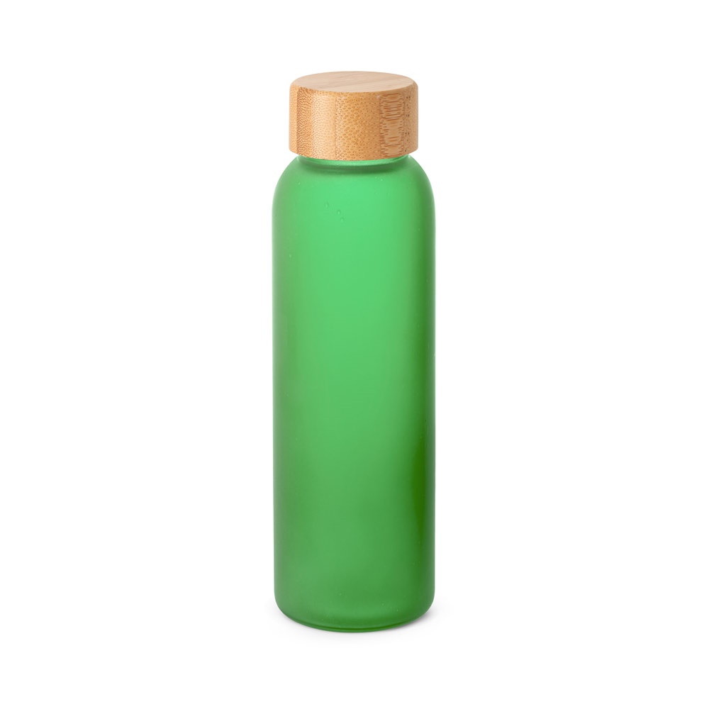 LILLARD GLASS. 520 ml gematteerde glazen fles - voor bedrijven en relatiegeschenken - Licht groen