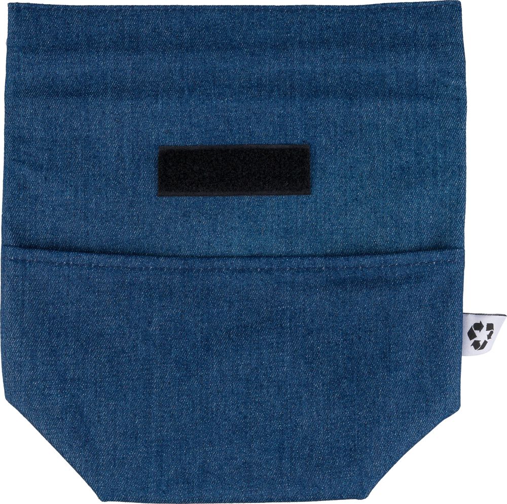 Gerecycled denim roll-top koeltas Mira - kopen of bedrukken - blauw