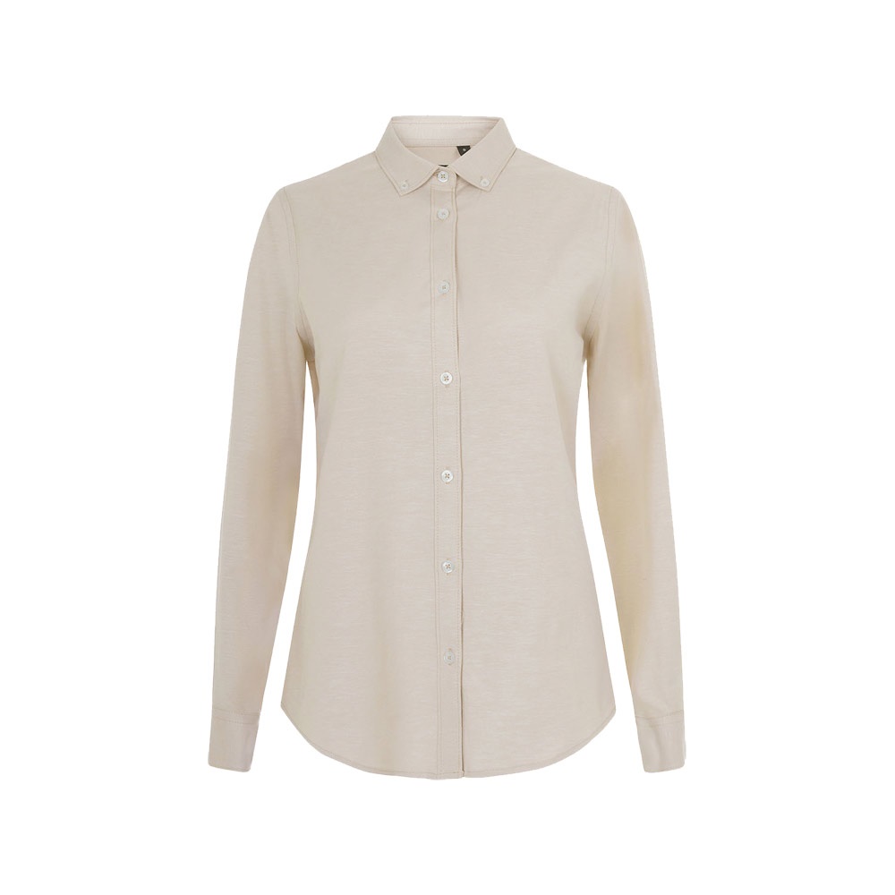 VL PRITHVI WOMEN. Oxford overhemd (180 g/m²) voor dames, gemaakt van katoen (50%), polyester (45%) en elastaan ​​(5%) - Ecru