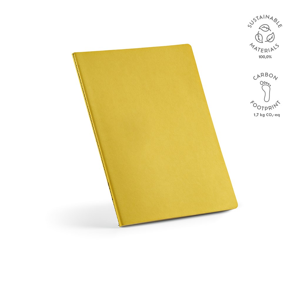 Bronte A4 notitieboek gerecycled papier 70 gsm - met logo of onbedrukt bestellen - Donkergeel