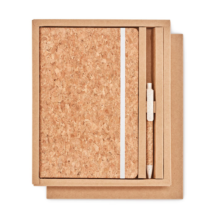 SUBER SET - A5 kurk notitieboek balpen set