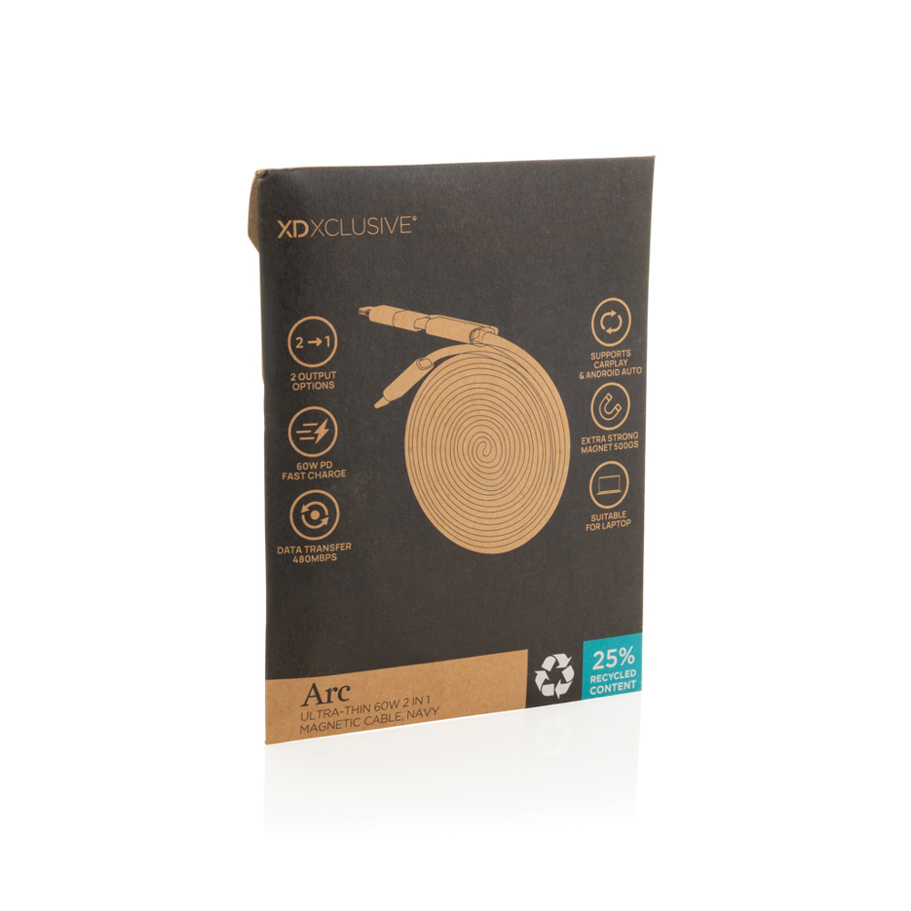 Arc Ultra-thin RCS recycled 60W 2 in 1 magnetische kabel