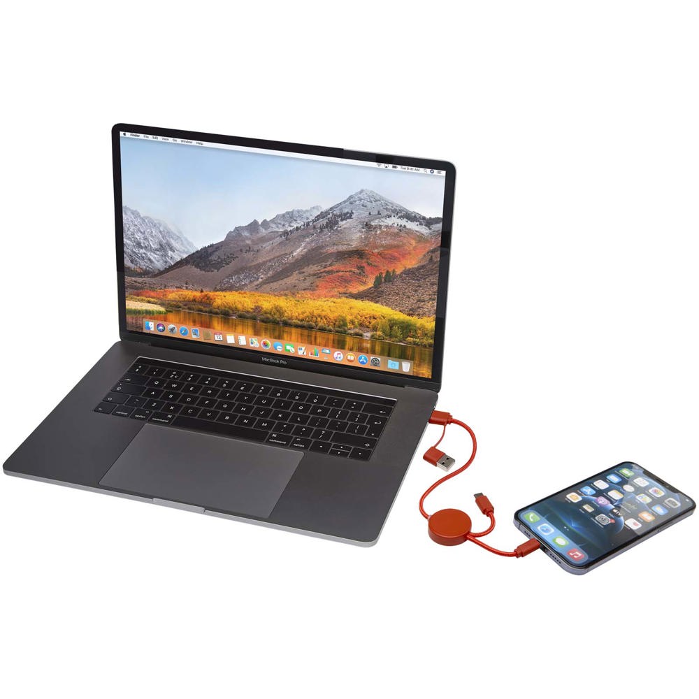 Citala 5-in-1 30 cm datasynchronisatie- en 27 W snellaadkabel van gerecycled plastic