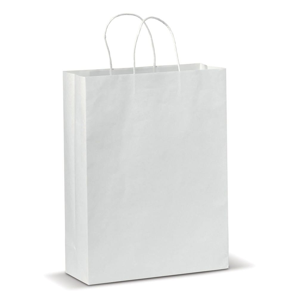 Draagtas papier groot 120g/m² - kopen of bedrukken - Wit