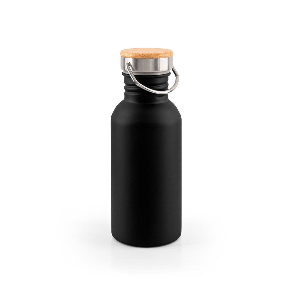 EWING. Enkelwandige roestvrijstalen fles (90% gerecycled) - kopen of bedrukken - zwart