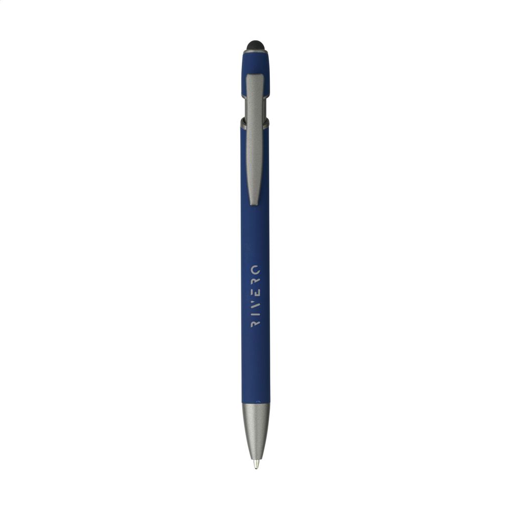 Luca Stylus RCS Recycled Alu SoftTouch Pen - voor bedrijven en relatiegeschenken - navy