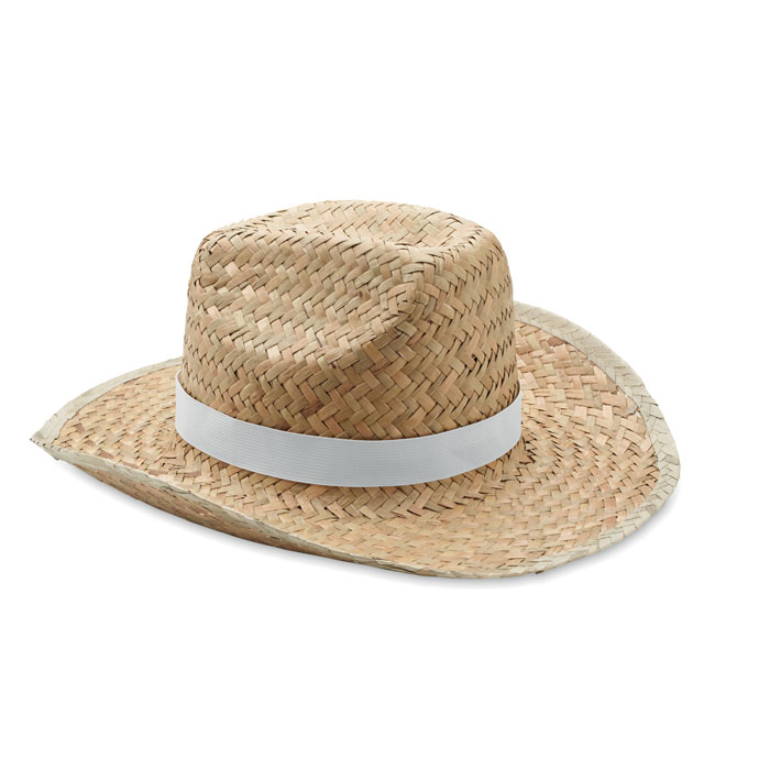 TEXAS - Cowboyhoed van stro - met logo of onbedrukt bestellen - Wit