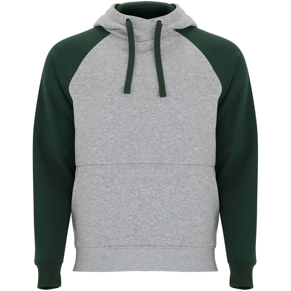 Badet unisex tweekleurige hoodie - met logo of onbedrukt bestellen - Gemêleerd grijs, Flessengroen