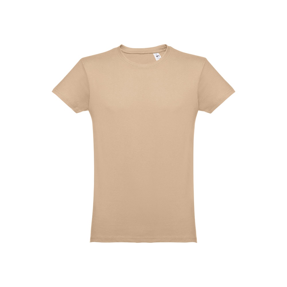 THC LUANDA. Heren-T-shirt in tubekatoen - voor bedrijven en relatiegeschenken - Licht Bruin
