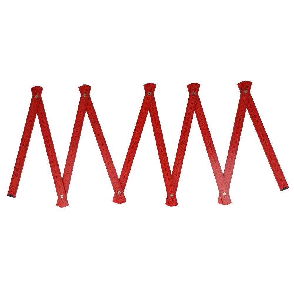 Duimstok hout 2m premium gekleurd - met logo of onbedrukt bestellen - Rood