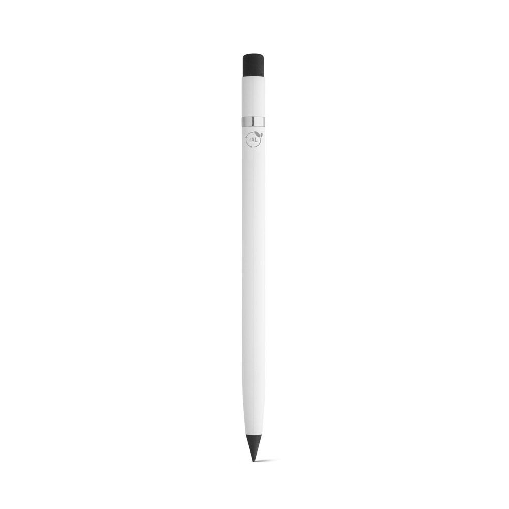 LIMITLESS. Inktloze pen van gerecycled aluminium behuizing (100% rAL) - bedrukt of onbedrukt verkrijgbaar - Wit