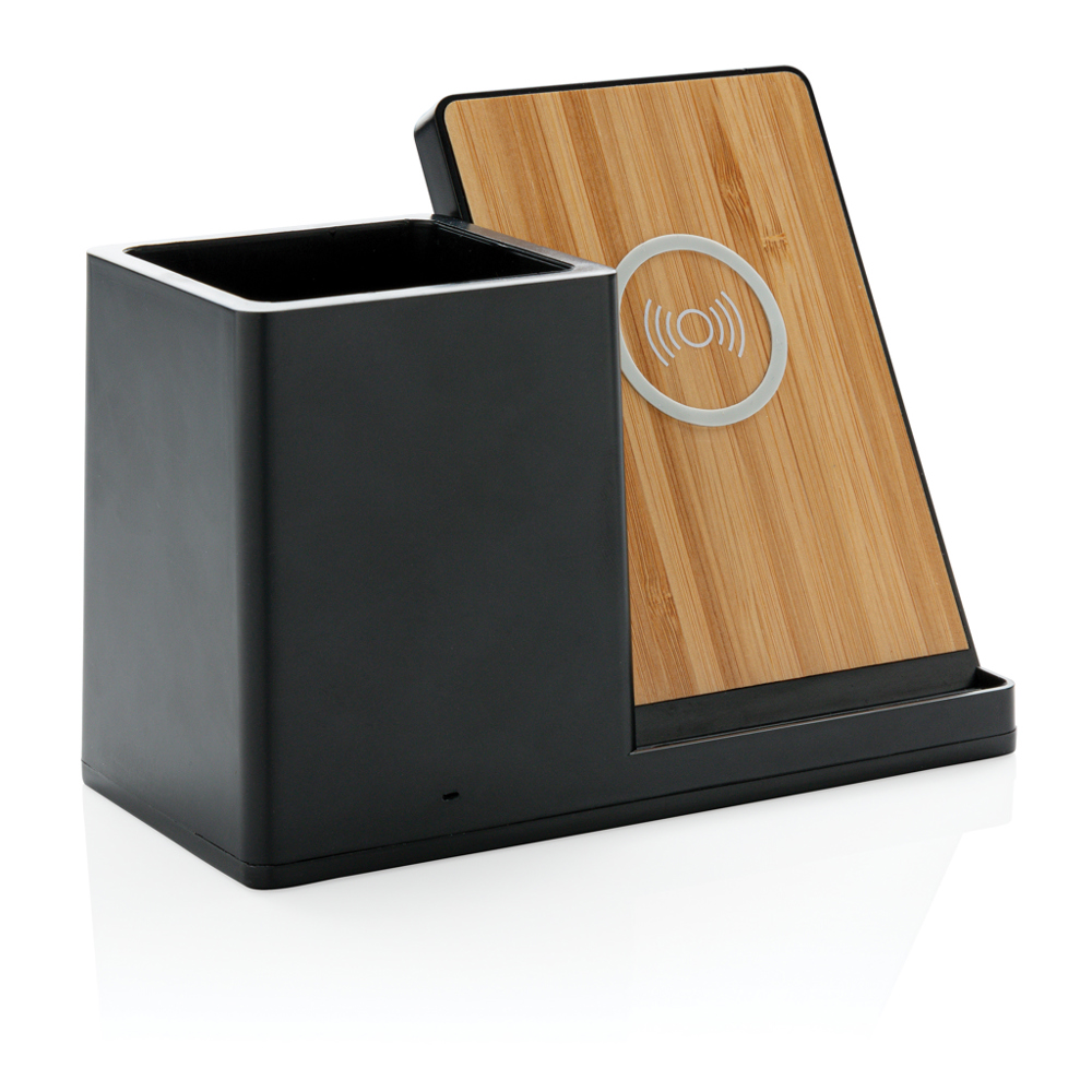 Ontario RCS recycled plastic 10W draadloze lader - met logo of onbedrukt bestellen - zwart (± PMS Black)