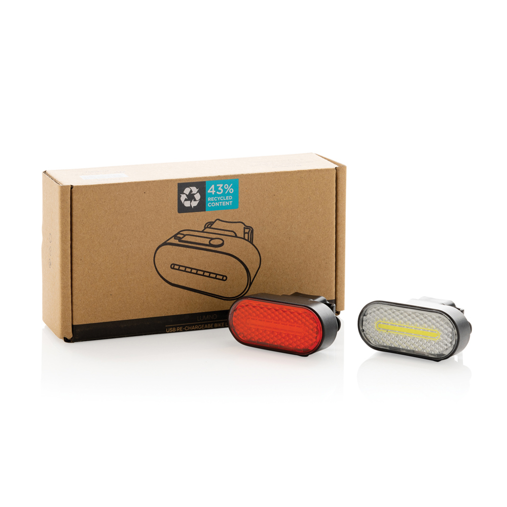Lumino RCS rplastic USB-oplaadbare fietslamp set