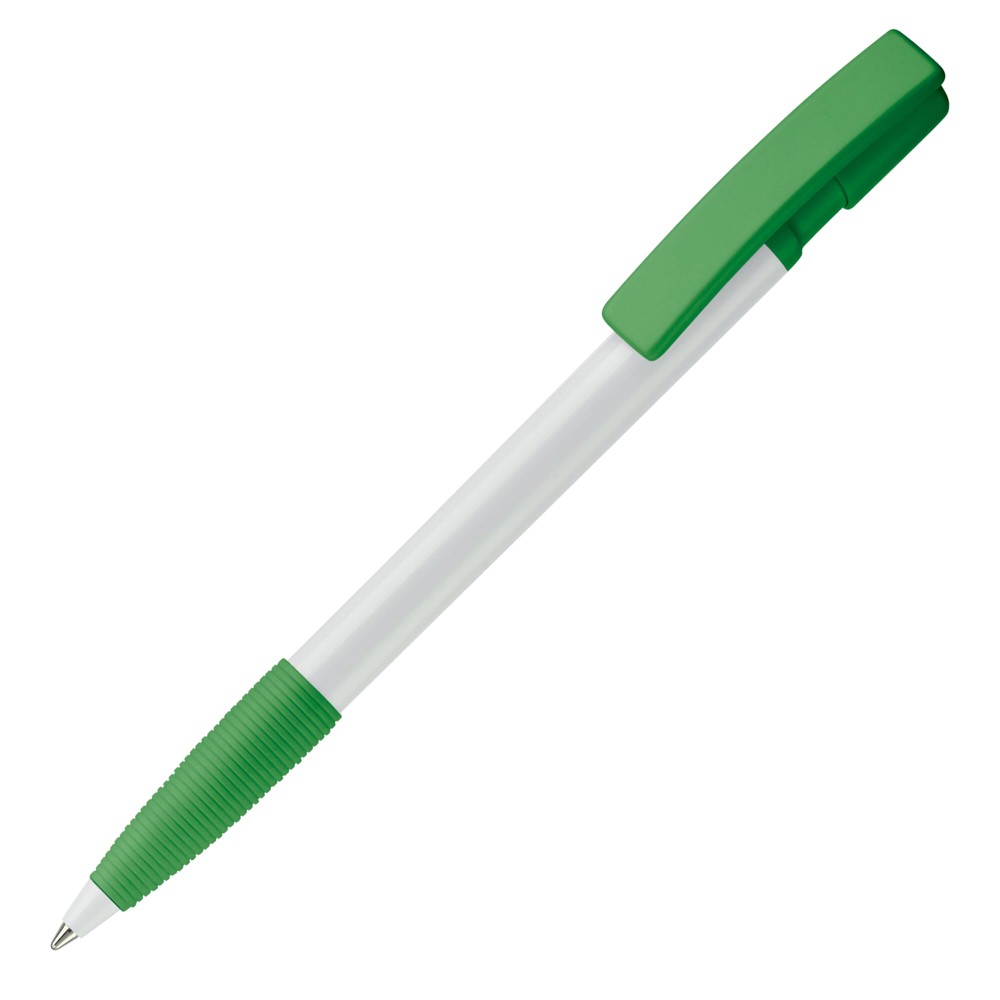 Balpen Nash grip hardcolour - met logo of onbedrukt bestellen - Wit / Groen
