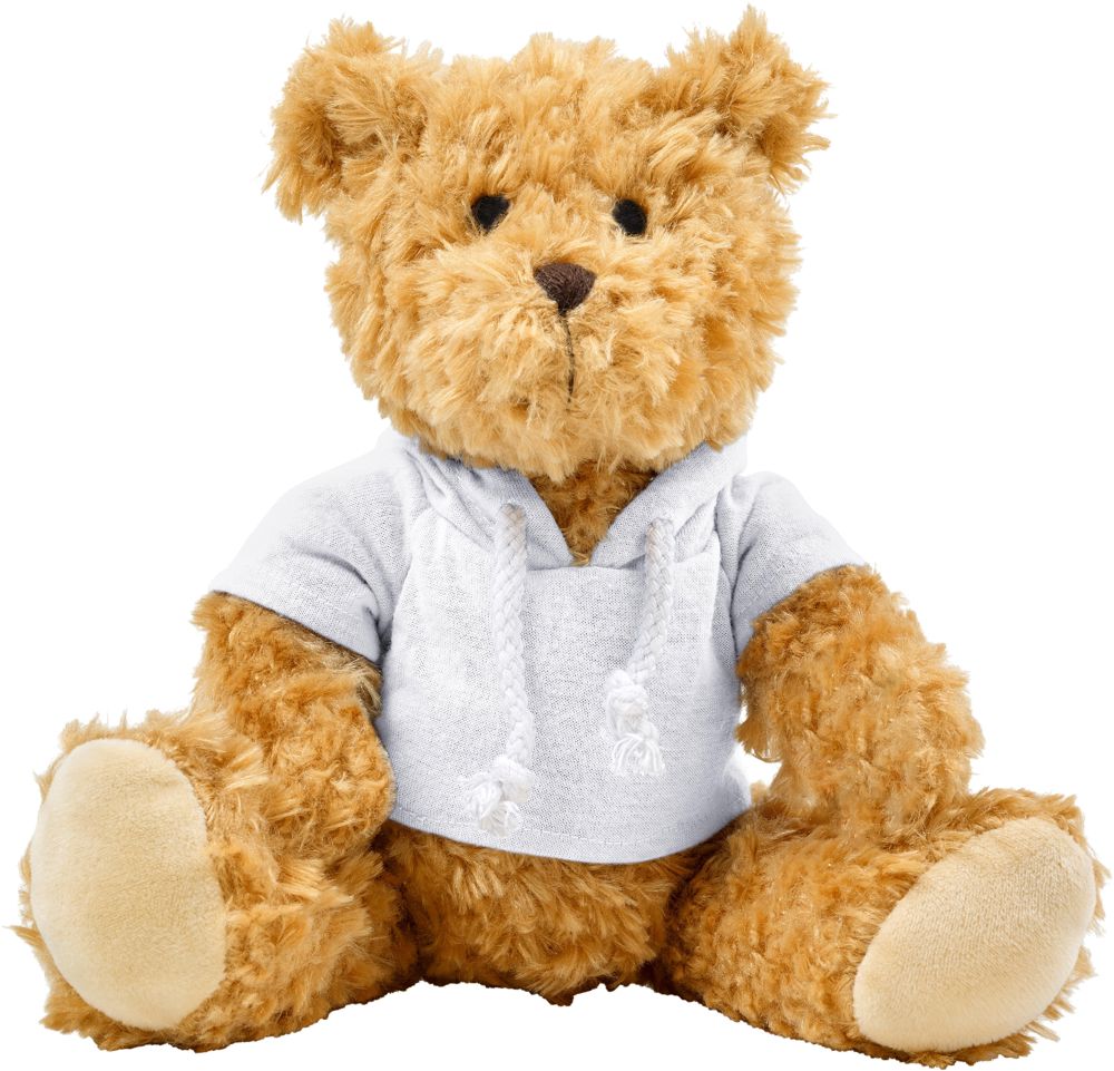 Pluche teddybeer Monty - bedrukt of onbedrukt verkrijgbaar - Wit