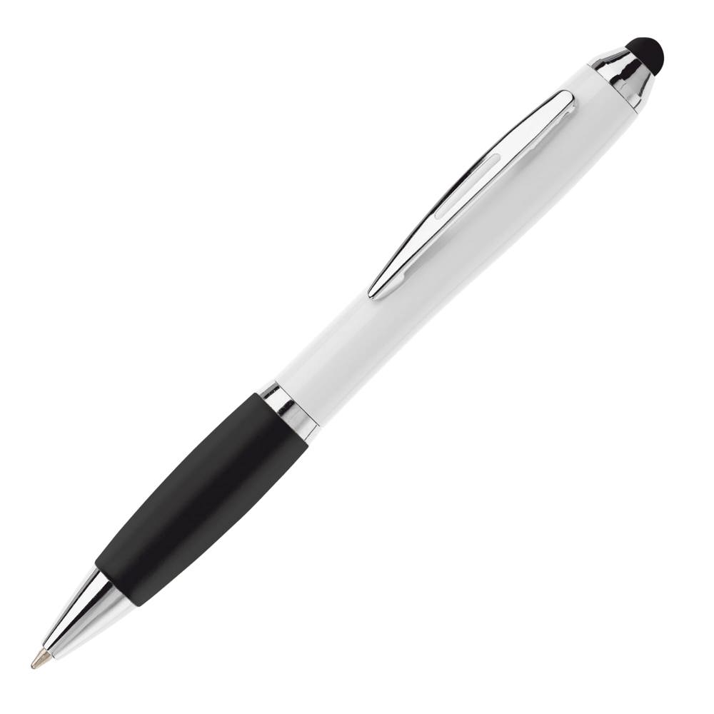Balpen Hawaï stylus hardcolour - met logo of onbedrukt bestellen - Wit / Zwart