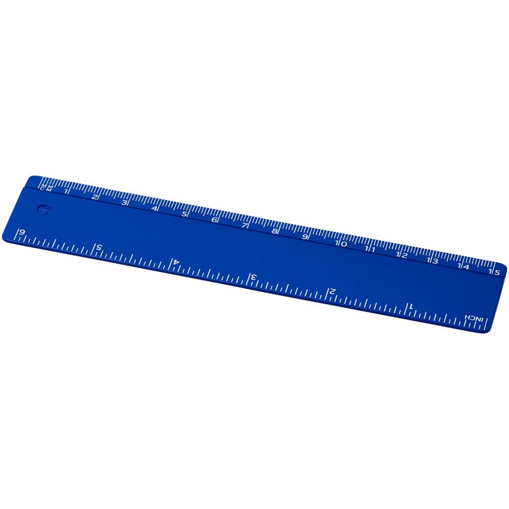 Renzo 15 cm kunststof liniaal - met logo of onbedrukt bestellen - Blauw