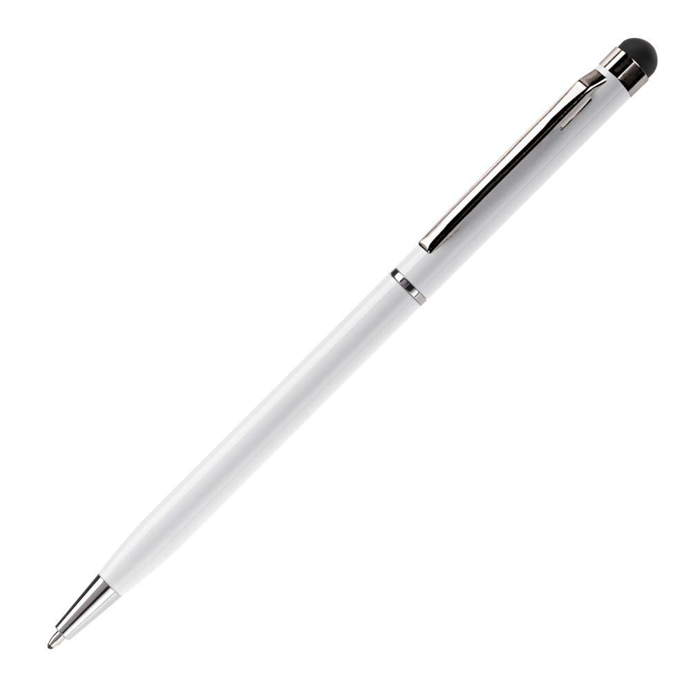Balpen stylus metaal - bedrukt of onbedrukt verkrijgbaar - wit