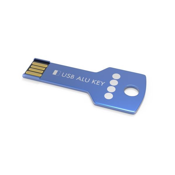USB Stick Alu Key- Blauw- 64GB 2.0