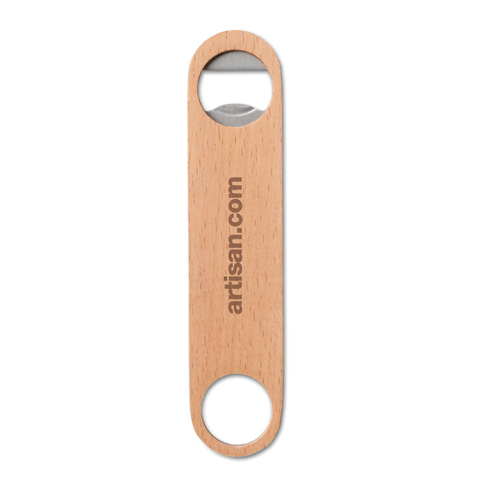 CANOPY - Houten/RVS flesopener - voor bedrijven en relatiegeschenken
