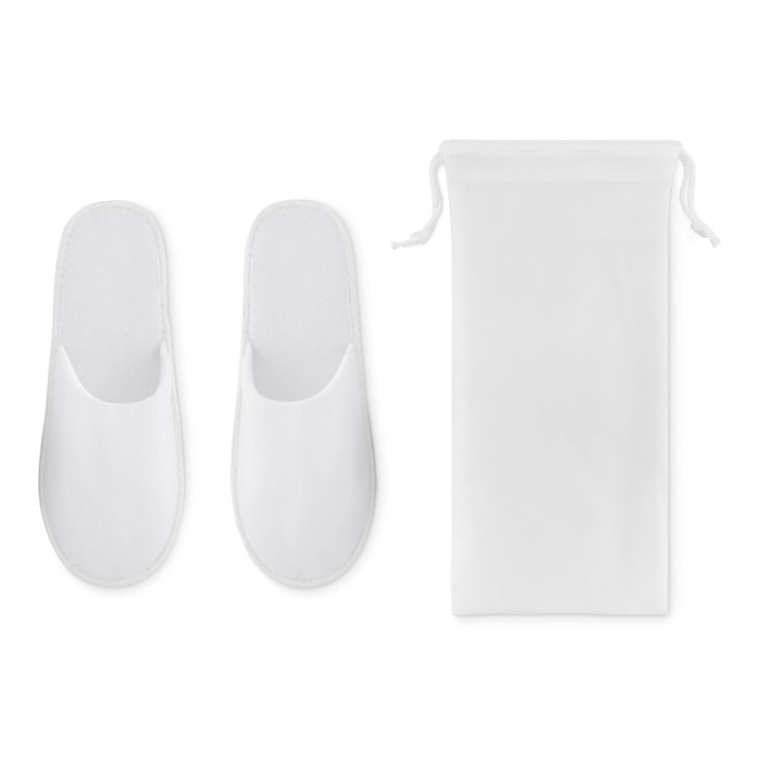FLIP FLAP - Hotelslippers in pouch - bedrukt of onbedrukt verkrijgbaar - Wit