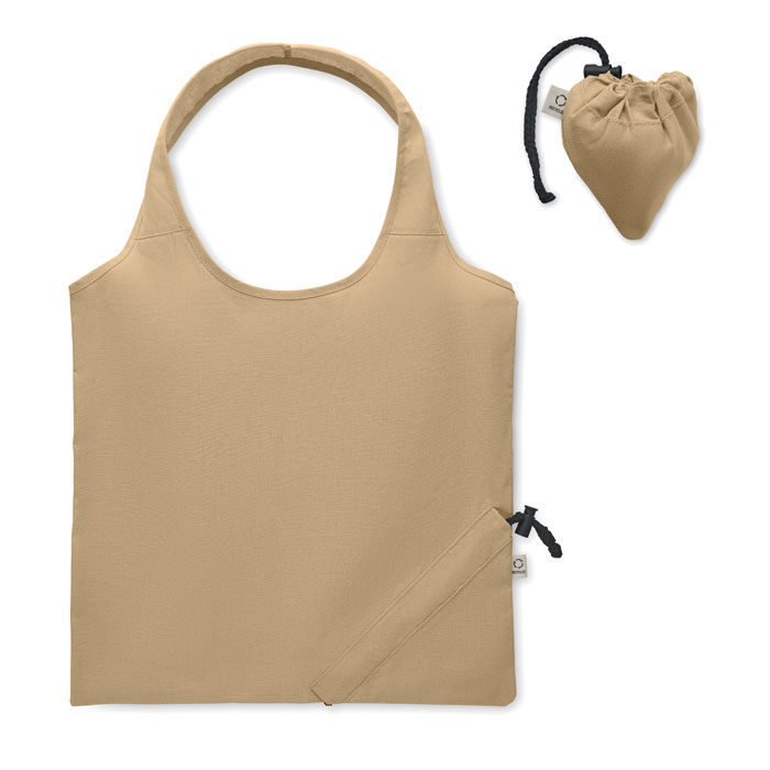 CARRIE COLOUR - Opvouwbare boodschappentas 140g - met logo of onbedrukt bestellen - khaki