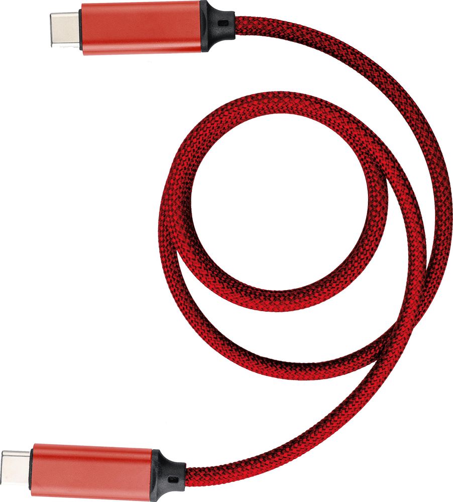 Nylon oplaadkabel Janet - met logo of onbedrukt bestellen - Rood