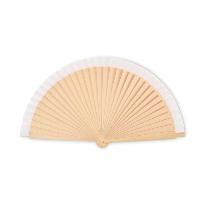 WOODFAN - Houten handwaaier - voor bedrijven en relatiegeschenken - Wit