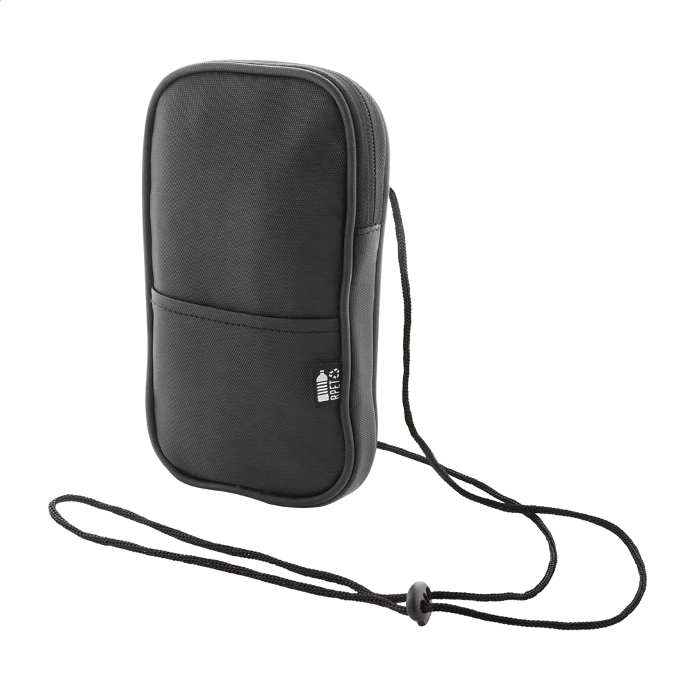 FestiFon - RPET crossbody mobiele tas - voor bedrijven en relatiegeschenken - Zwart