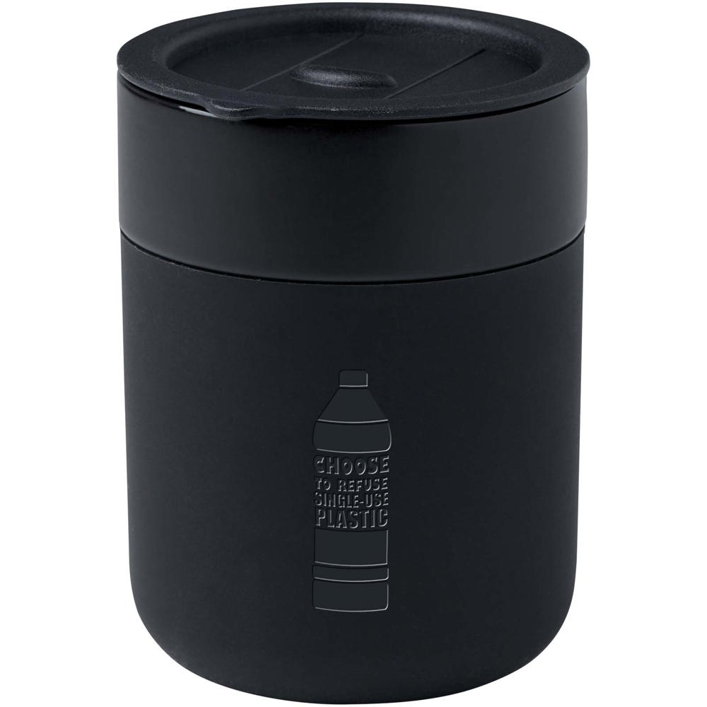 Java 330 ml beker van keramiek met siliconen wikkel en plastic deksel