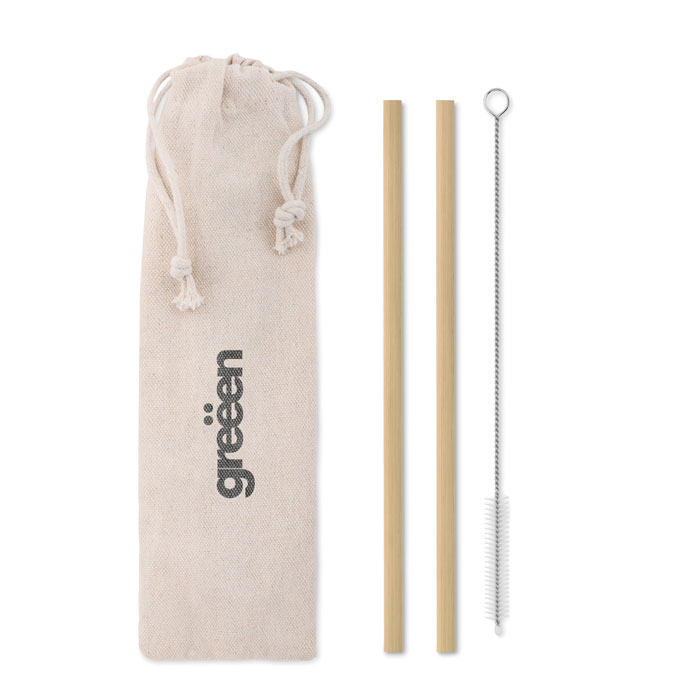 NATURAL STRAW - Bamboo rietjes en borstel set
