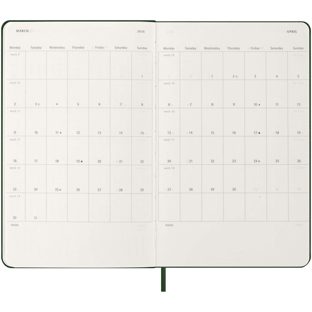 Moleskine dag-agenda voor 12 maanden met harde kaft