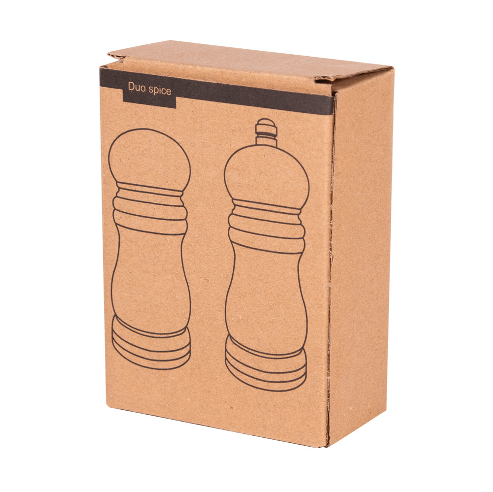 DUO SPICE - Zoutstrooier & pepermolen als set - voor bedrijven en relatiegeschenken