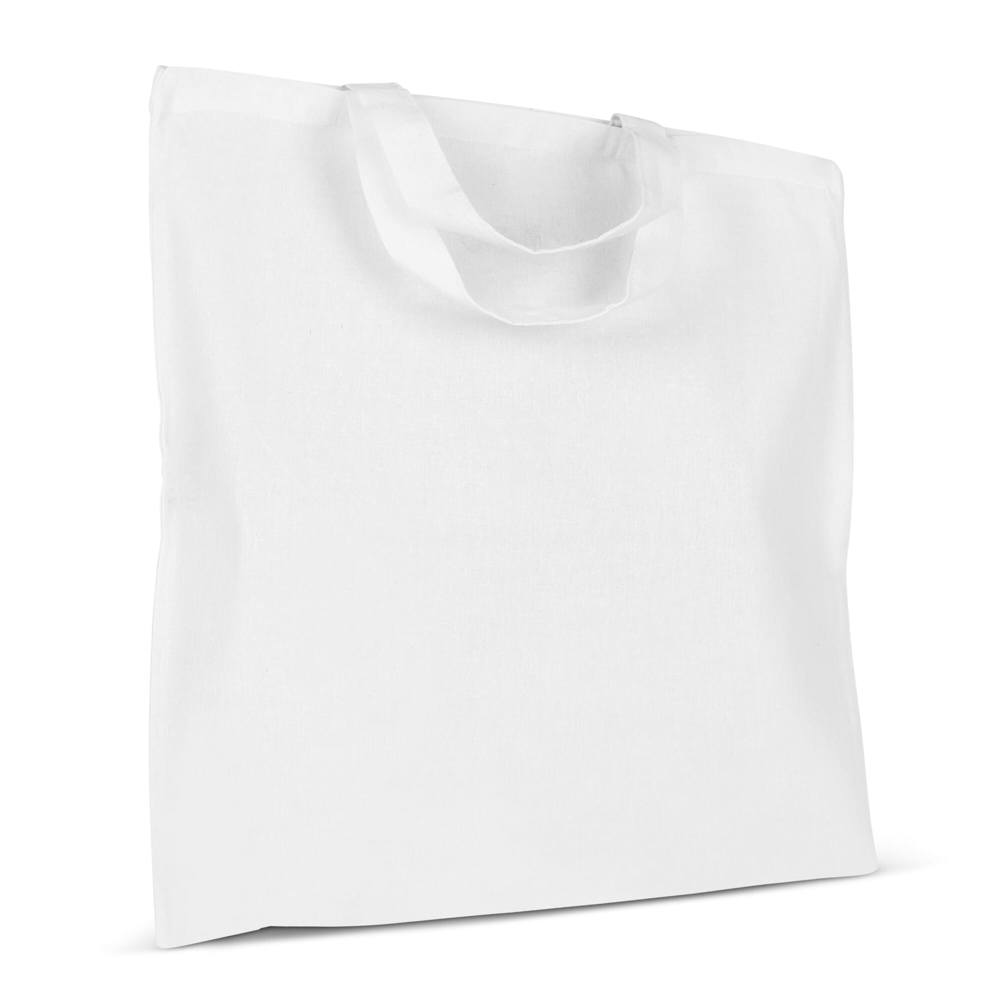 Schoudertas OEKO-TEX® gekleurd kort 140g/m² 38x42 cm - bedrukt of onbedrukt verkrijgbaar - wit