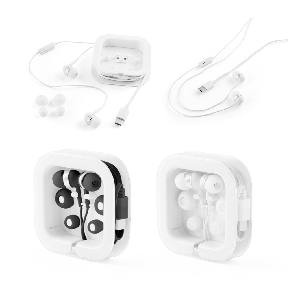 PRESLEY. Koptelefoon met 1.2 meter USB-C kabel en ingebouwde ABS microfoon - voor bedrijven en