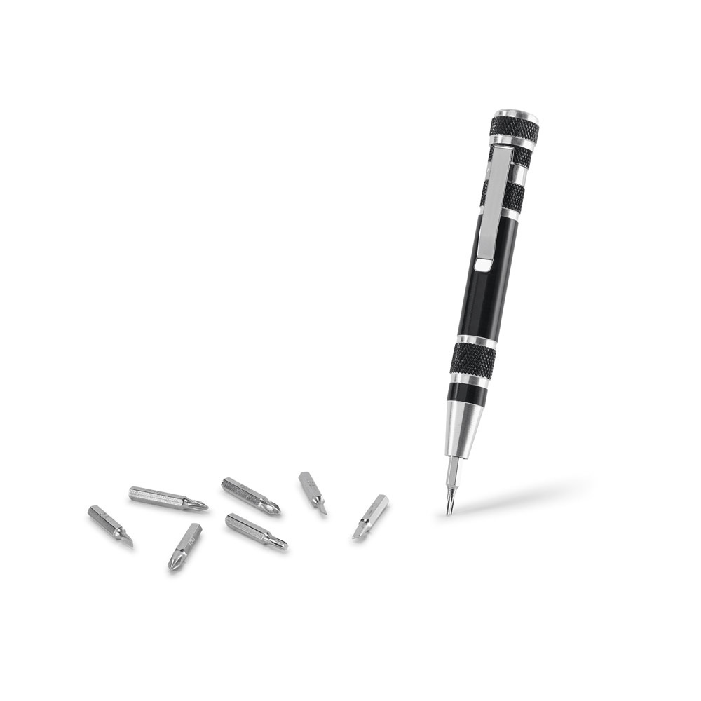 TOOLPEN. Schroevendraaierset in penvorm - kopen of bedrukken - Zwart